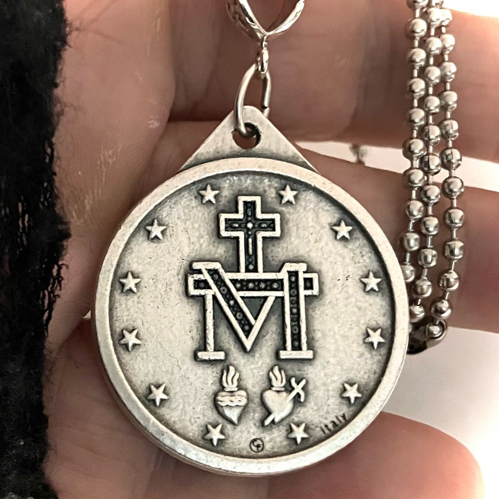 IMMACULATE CONCEPTION/MIRACULOUS MEDAL NECKLACE made in Italy - Picture 2 of 10